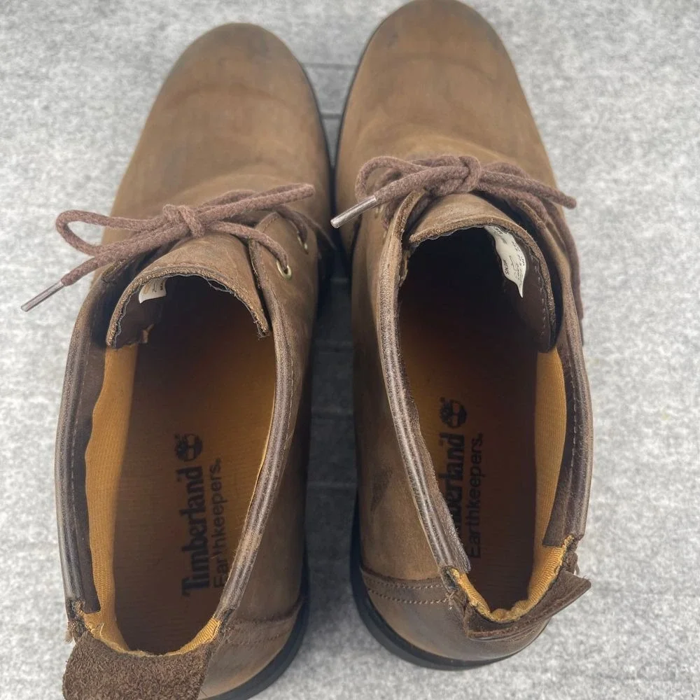 Timberland Leather Earthkeepers Chukka Boots Brown Lace Up Workwear Heritage 9.5